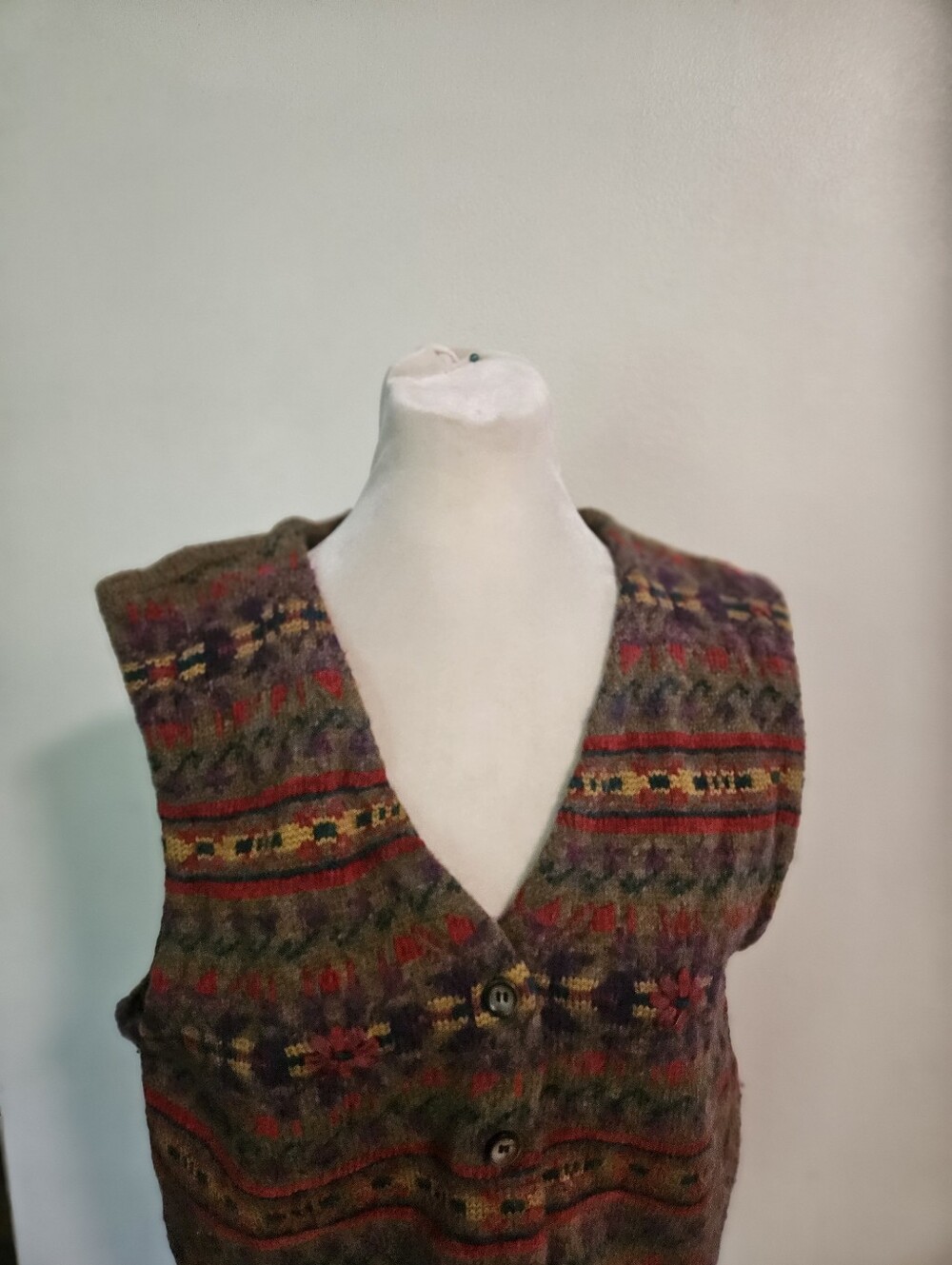 Eclectic Grandpa Vintage Liz Claiborne Wool Women's Vest Memdium - Picture 4 of 4